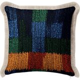 Hanna Home Dekoratif Yastık Kılıfı Saç Örgü Desenli Saçaklı Kırlent Ev Dekorasyonu 43X43 cm - Çok Renkli - 43 x 43 cm