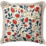 Hanna Home Kırlent Kılıfı Çiçekli Bahar Desenli Dekoratif Yastık Kılıfı Yastık Kılıfı Yatak Odası Dekoru 43X43 cm - Çok Renkli - 43 x 43 cm