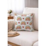 Hanna Home Kırlent Kılıfı Gökkuşağı Desenli Saçaklı Kırlent Kılıfı Kırlent Kılıfı Koltuk Takımı Aksesuarı 43X43 cm - Çok Renkli - 43 x 43 cm