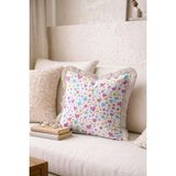 Hanna Home Kırlent Kılıfı Renkli Çiçekli Saçaklı Kırlent Kılıfı Yastık Kılıfı Yatak Odası Dekoru 43X43 cm - Çok Renkli - 43 x 43 cm