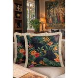 Hanna Home Kırlent Kılıfı Tropikal Panter Desenli Dekoratif Yastık Kılıfı Yastık Kılıfı Yatak Odası Dekoru 43X43 cm - Çok Renkli - 43 x 43 cm