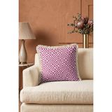 Hanna Home Pastel Pembe Pembe Geometrik Desenli Dekoratif Kırlent Kılıfı Saçaklı Kırlent Yatak Odası Dekoru 43X43 cm - 43 x 43 cm