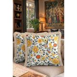 Hanna Home Saçaklı Kırlent Kılıfı Botanik Floral Desenli Kırlent Kılıfı Yatak Odası Dekoru 43X43 cm - Çok Renkli - 43 x 43 cm