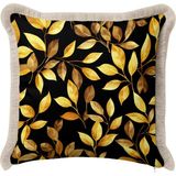 Hanna Home Saçaklı Kırlent Kılıfı Botanik Floral Desenli Saçaklı Kırlent Koltuk Takımı Aksesuarı 43X43 cm - Çok Renkli - 43 x 43 cm