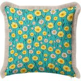 Hanna Home Saçaklı Kırlent Kılıfı Çiçek Desenli Dekoratif Kırlent Kılıfı Yatak Odası Dekoru 43X43 cm - Çok Renkli - 43 x 43 cm