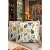 Hanna Home Saçaklı Kırlent Kılıfı Çiçek Desenli Kırlent Kılıfı Yatak Odası Dekoru 43X43 cm - Çok Renkli - 43 x 43 cm