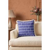 Hanna Home Saçaklı Kırlent Kılıfı Geometrik Desenli Mor Dekoratif Yastık Kılıfı Yatak Odası Dekoru 43X43 cm - 43 x 43 cm