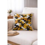 Hanna Home Saçaklı Kırlent Kılıfı Kamuflaj Baskılı Oturma Odası Kırlenti Saçaklı Yastık Kılıfı 43X43 cm - Çok Renkli - 43 x 43 cm