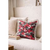 Hanna Home Saçaklı Kırlent Kılıfı Kamuflaj Desenli Dekoratif Kırlent Kılıfı Koltuk Takımı Aksesuarı 43X43 cm - Çok Renkli - 43 x 43 cm