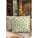 Hanna Home Saçaklı Kırlent Kılıfı Kivi Desenli Dekoratif Kırlent Kılıfı Yatak Odası Dekoru 43X43 cm - Çok Renkli - 43 x 43 cm