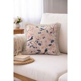 Hanna Home Saçaklı Kırlent Kılıfı Kuş Desenli Yatak Odası Dekoru Saçaklı Saçaklı Kırlent 43X43 cm - Çok Renkli - 43 x 43 cm