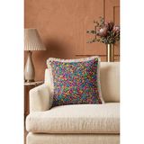Hanna Home Saçaklı Kırlent Kılıfı Renkli Şekerleme Desenli Dekoratif Yastık Kılıfı Yatak Odası Dekoru 43X43 cm - Çok Renkli - 43 x 43 cm