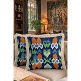 Hanna Home Saçaklı Kırlent Kılıfı Saç Örgü Desenli Saçaklı Kırlent Yatak Odası Dekoru 43X43 cm - Çok Renkli - 43 x 43 cm