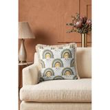Hanna Home Saçaklı Saçaklı Kırlent Bohem Gökkuşağı Desenli Dekoratif Yastık Kılıfı Yatak Odası Dekoru 43X43 cm - Çok Renkli - 43 x 43 cm