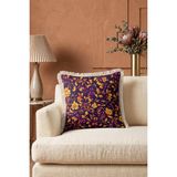 Hanna Home Saçaklı Saçaklı Kırlent Çiçek Desenli Dekoratif Kırlent Kılıfı Yatak Odası Dekoru 43X43 cm - Çok Renkli - 43 x 43 cm