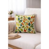 Hanna Home Saçaklı Saçaklı Kırlent Çiçek Desenli Dekoratif Yastık Kılıfı Yatak Odası Dekoru 43X43 cm - Çok Renkli - 43 x 43 cm