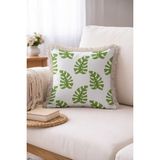 Hanna Home Saçaklı Saçaklı Kırlent Dekoratif Çiçekli Dekoratif Yastık Kılıfı Yatak Odası Dekoru 43X43 cm - Çok Renkli - 43 x 43 cm