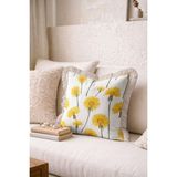 Hanna Home Saçaklı Yastık Kılıfı Çiçek Desenli Kırlent Kılıfı Yatak Odası Dekoru 43X43 cm Çift Taraflı - Çok Renkli - 43 x 43 cm