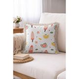 Hanna Home Saçaklı Yastık Kılıfı Kırlent Kılıfı Çiçekli Dekoratif Kırlent Kılıfı Yatak Odası Dekoru 43X43 cm - Çok Renkli - 43 x 43 cm