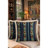 Hanna Home Saçaklı Yastık Kılıfı Kırlent Kılıfı Renkli Saç Örgü Desenli Dekoratif Kırlent Kılıfı Yatak Odası Dekoru 43X43 cm - Çok Renkli - 43 x 43 cm