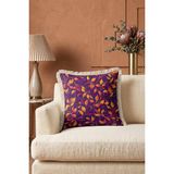 Hanna Home Tropikal Çiçek Desenli Dekoratif Kırlent Kılıfı Yastık Kılıfı Yatak Odası Dekoru 43X43 cm - Çok Renkli - 43 x 43 cm