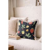 Hanna Home Tropikal Çiçek Desenli Dekoratif Yastık Kılıfı Saçaklı Kırlent Yatak Odası Dekoru 43X43 cm - Çok Renkli - 43 x 43 cm