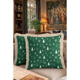 Hanna Home Yeşil Dekoratif Motif Desenli Dekoratif Kırlent Kılıfı Kırlent Kılıfı Yatak Odası Dekoru 43X43 cm - 43 x 43 cm