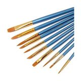Hannah Sanatçı Fırçası Seti, 10'lu Paket Naylon Fırça, Resim, Akrilik, Ince Fırça, Sulu Boya ve Yüz Boyama, Kendin Yap El Sanatları Için, Mavi - 41 Delft Blue