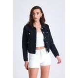 hanope Kadın Siyah Kısa Likralı Denim Ceket