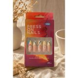 Hanori Collection Coffin Balerin Takma Tırnak Seti - 24 Adet Full Cover Press On Nail - Butter French