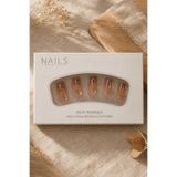 Hanori Collection Coffin Balerin Takma Tırnak Seti - 24 Adet Full Cover Press On Nail - Leo French