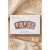 Hanori Collection Kare Takma Tırnak Seti - 24 Adet Orta Boy Full Cover Press On Nail - Black French