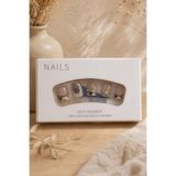 Hanori Collection Kare Takma Tırnak Seti - 24 Adet Orta Boy Full Cover Press On Nail - Flower Art