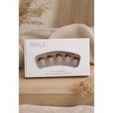 Hanori Collection Kare Takma Tırnak Seti - 24 Adet Orta Boy Full Cover Press On Nail - Leo French