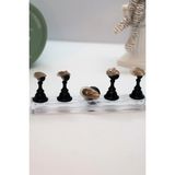 Hanori Collection Özel Tasarım 3D Üç Boyutlu Kabartmalı Takma Tırnak - Kabartma Detaylı Jel Protez - Uzun Badem - Altın