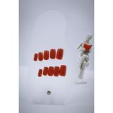 Hanori Collection Terracotta Kızıl Kahve Jel Yapışkanlı Takma Tırnak - Orta Boy Oval Küt - Kahverengi