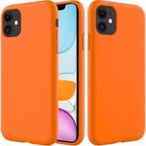 HANPORIUM Apple iPhone 11 Uyumlu Silikon Kılıf - Pastel Renk Tonu Esnek Tam Koruma Kapak - Turuncu