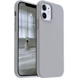 HANPORIUM Apple iPhone 12 Mini Uyumlu Silikon Kılıf - Pastel Renk Tonu Esnek Tam Koruma Kapak - Gri