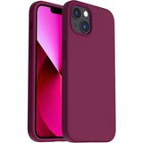 HANPORIUM Apple iPhone 13 Mini Uyumlu Silikon Kılıf - Pastel Renk Tonu Esnek Tam Koruma Kapak - Bordo