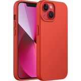 HANPORIUM Apple iPhone 13 Mini Uyumlu Silikon Kılıf - Pastel Renk Tonu Esnek Tam Koruma Kapak - Kırmızı