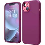 HANPORIUM Apple iPhone 15 Plus Uyumlu Silikon Kılıf - Pastel Renk Tonu Esnek Tam Koruma Kapak - Bordo