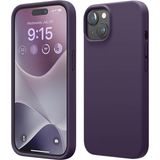 HANPORIUM Apple iPhone 15 Plus Uyumlu Silikon Kılıf - Pastel Renk Tonu Esnek Tam Koruma Kapak - Mor
