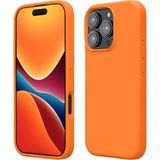 HANPORIUM Apple iPhone 16 Pro Max Uyumlu Silikon Kılıf - Pastel Renk Tonu Esnek Tam Koruma Kapak - Turuncu