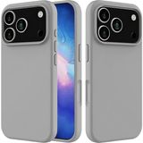 HANPORIUM Apple iPhone 17 Pro Max Uyumlu Silikon Kılıf - Pastel Renk Tonu Esnek Tam Koruma Kapak - Gri
