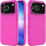 HANPORIUM Apple iPhone 17 Pro Uyumlu Silikon Kılıf - Pastel Renk Tonu Esnek Tam Koruma Kapak - Fuşya
