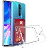 HANPORIUM Oppo A9 2020 Kılıf Darbe Emici Köşe Korumalı Kartlıklı Cüzdanlı Silikon Kapak - Şeffaf