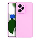 HANPORIUM Poco X5 Pro 5G Uyumlu Silikon Kılıf - Pastel Renk Tonu Kamera Korumalı Esnek Kapak - Pembe