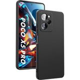 HANPORIUM Poco X5 Pro Uyumlu Silikon Kılıf - Pastel Renk Tonu Kamera Korumalı Esnek Kapak - Siyah