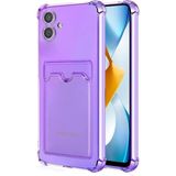 HANPORIUM Samsung Galaxy A04 Kılıf Darbe Emici Köşe Korumalı Kartlıklı Cüzdanlı Silikon Kapak - Lila