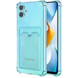 HANPORIUM Samsung Galaxy A04 Kılıf Darbe Emici Köşe Korumalı Kartlıklı Cüzdanlı Silikon Kapak - Mavi